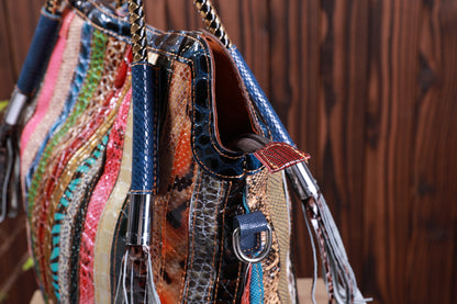 Lady's Fashion Western Style Colorful Handbag
