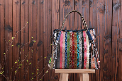 Lady's Fashion Western Style Colorful Handbag