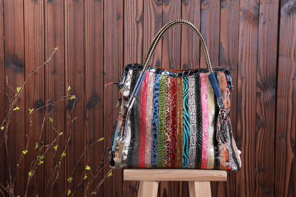 Lady's Fashion Western Style Colorful Handbag