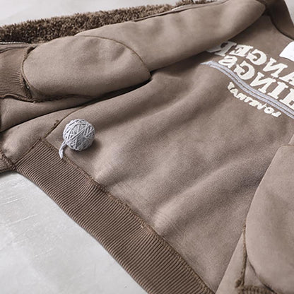 Lamb Wool Casual Zip Thermal Short Coat