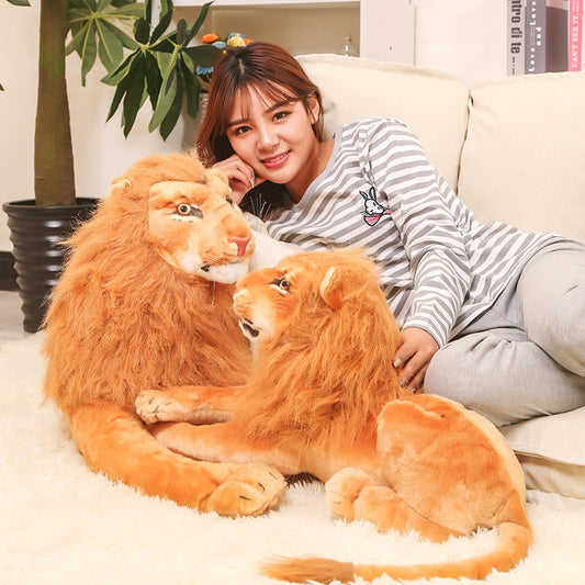 Large 130cm Lion King Adult Stuffed Plush doll toy simulation animal prone lion model kids child best gift