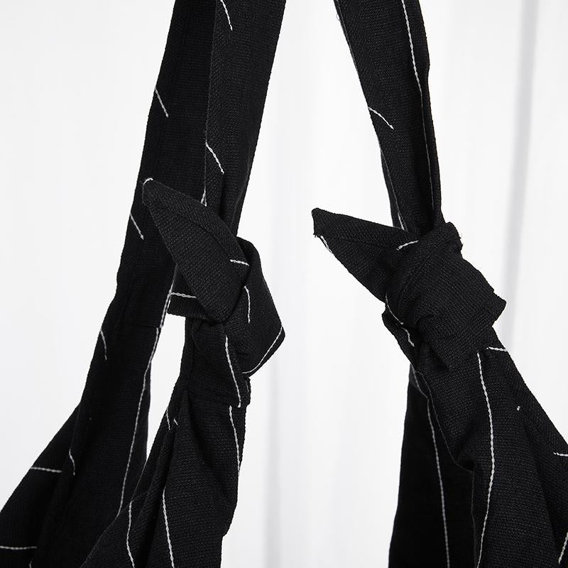 Large Capacity Black Stripe Durable Shoulder Bag