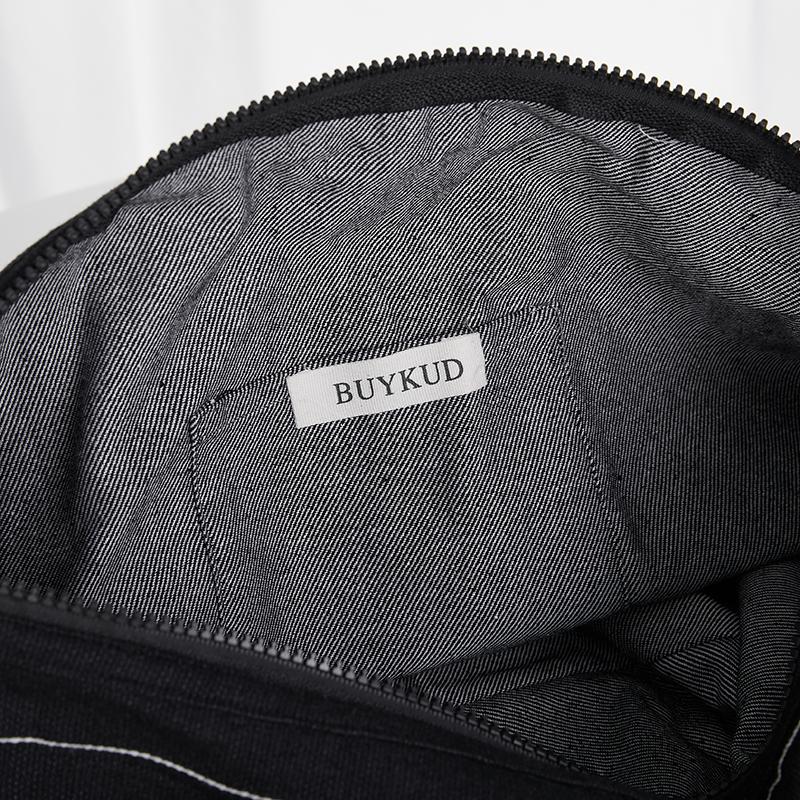 Large Capacity Black Stripe Durable Shoulder Bag