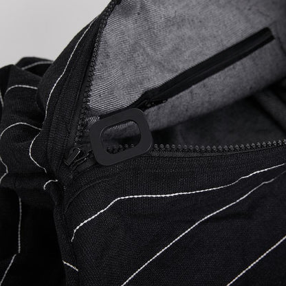 Large Capacity Black Stripe Durable Shoulder Bag