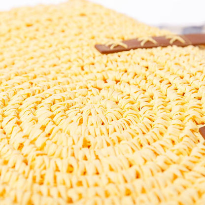 Large Capacity Seaside Round Hand-Knitted Shoulder Bag