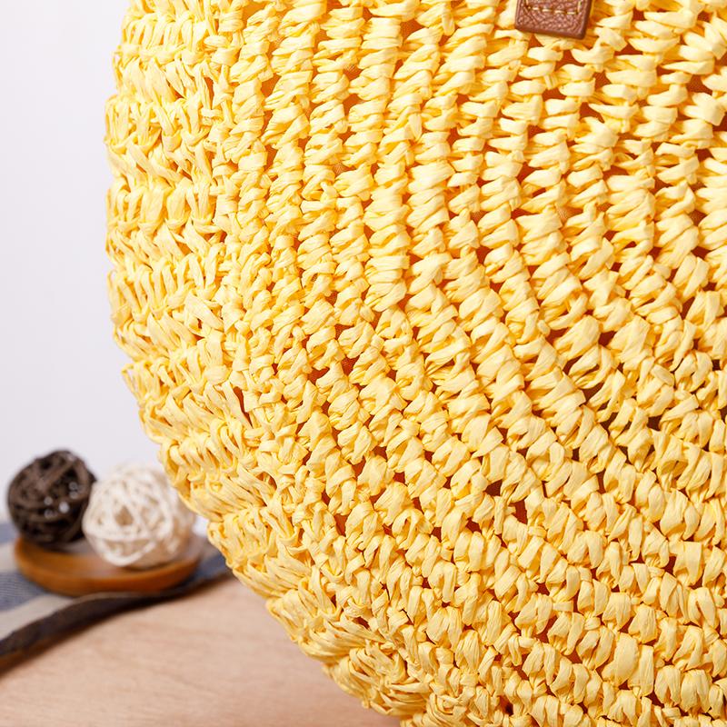 Large Capacity Seaside Round Hand-Knitted Shoulder Bag