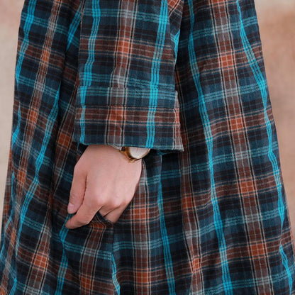 Large Plaid Stitching Small Plaid Casual Dress