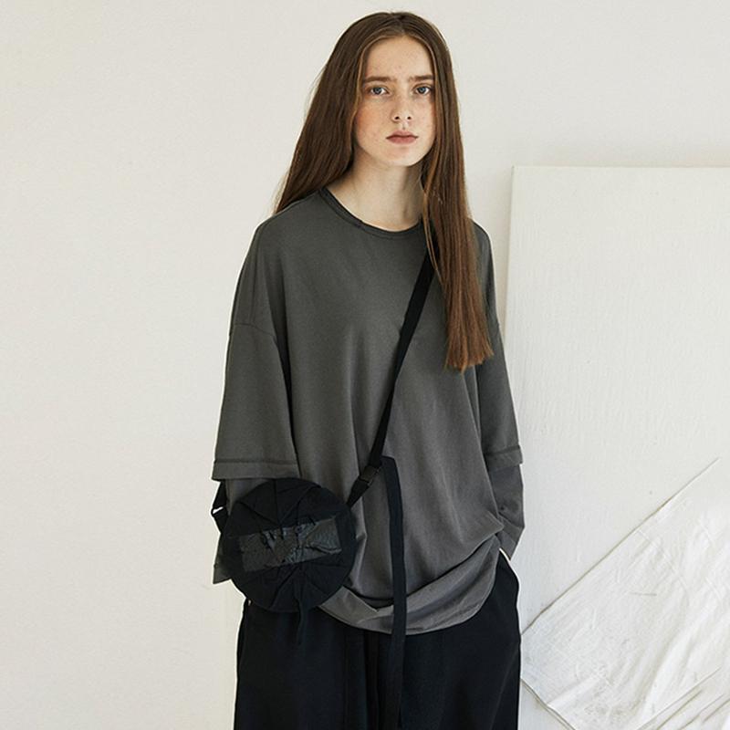 Layered Sleeve Pure Color Casual Shirt