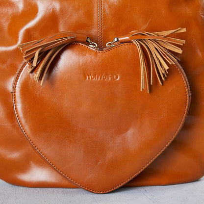Leather Heart Square Casual Shoulder Bag