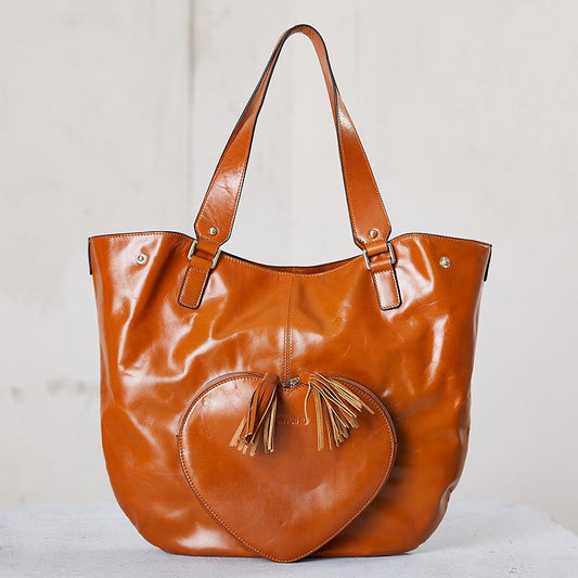Leather Heart Square Casual Shoulder Bag