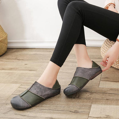 Leather Soft Bottom Casual Flat Women's Shoes