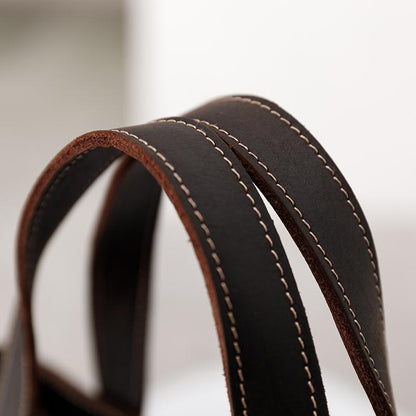 Leather Solid Retro Square Tote Bags