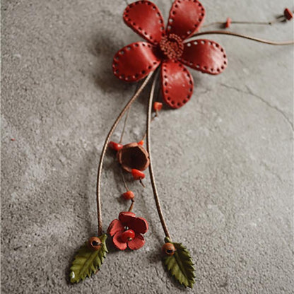 Leather Vintage Indie Folk Floral Alloy Necklace
