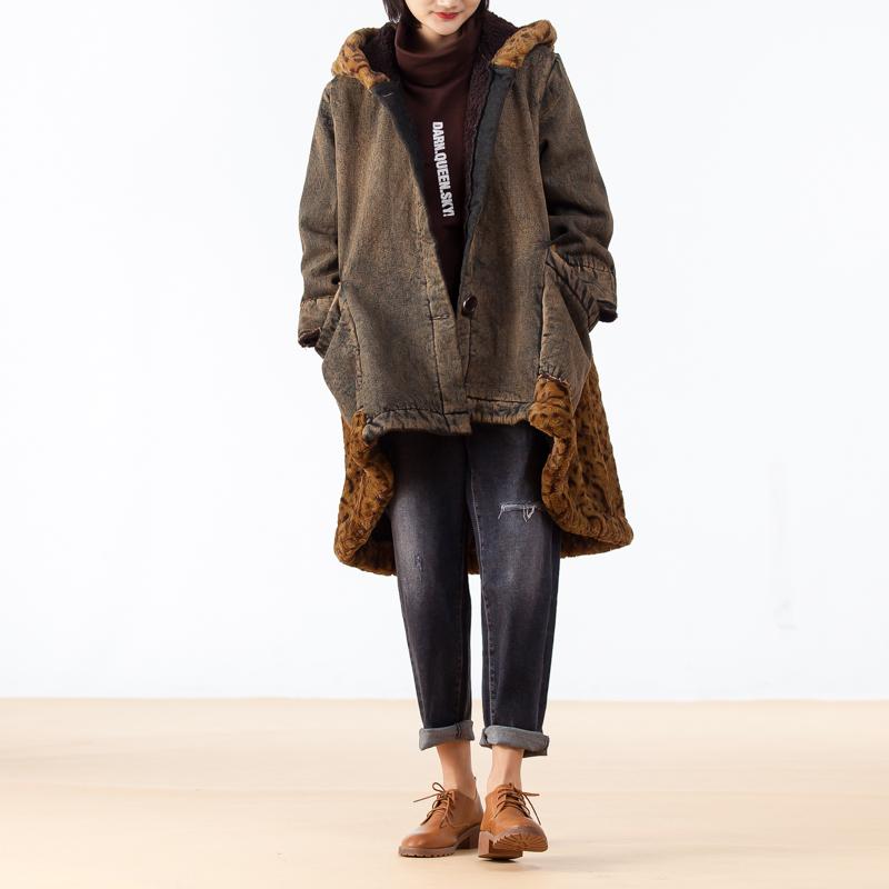 Women Autumn Winter Black Denim Pants