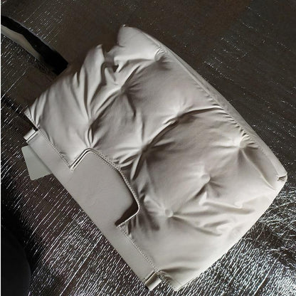 Letter Day clutches warm Down Feather Padded pillow party bag women luxury large big handbag 2019 black white color - Zebrant