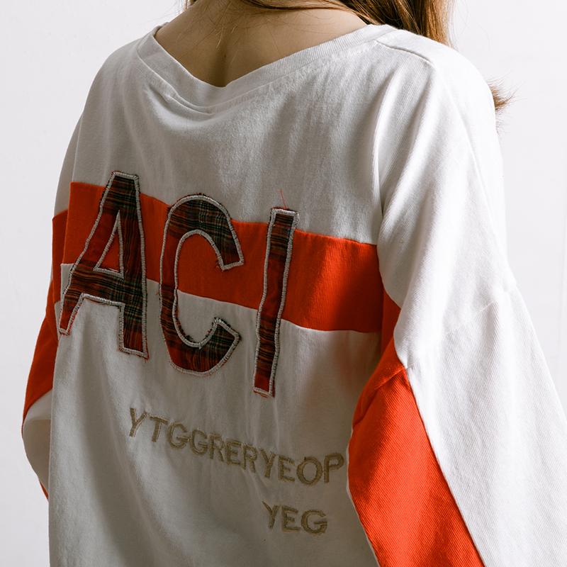 Letter Embroidery And Appliques Casual T-Shirt