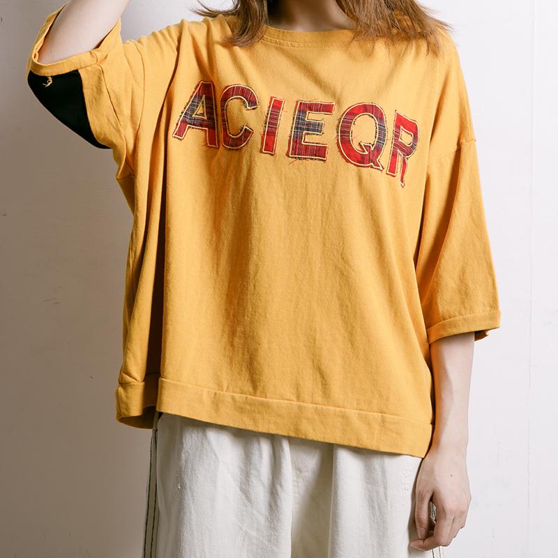 Letter Embroidery And Appliques Casual T-Shirt