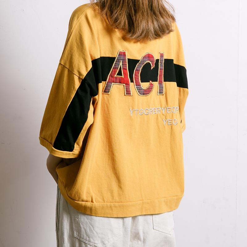 Letter Embroidery And Appliques Casual T-Shirt