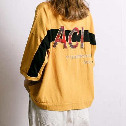 Letter Embroidery And Appliques Casual T-Shirt