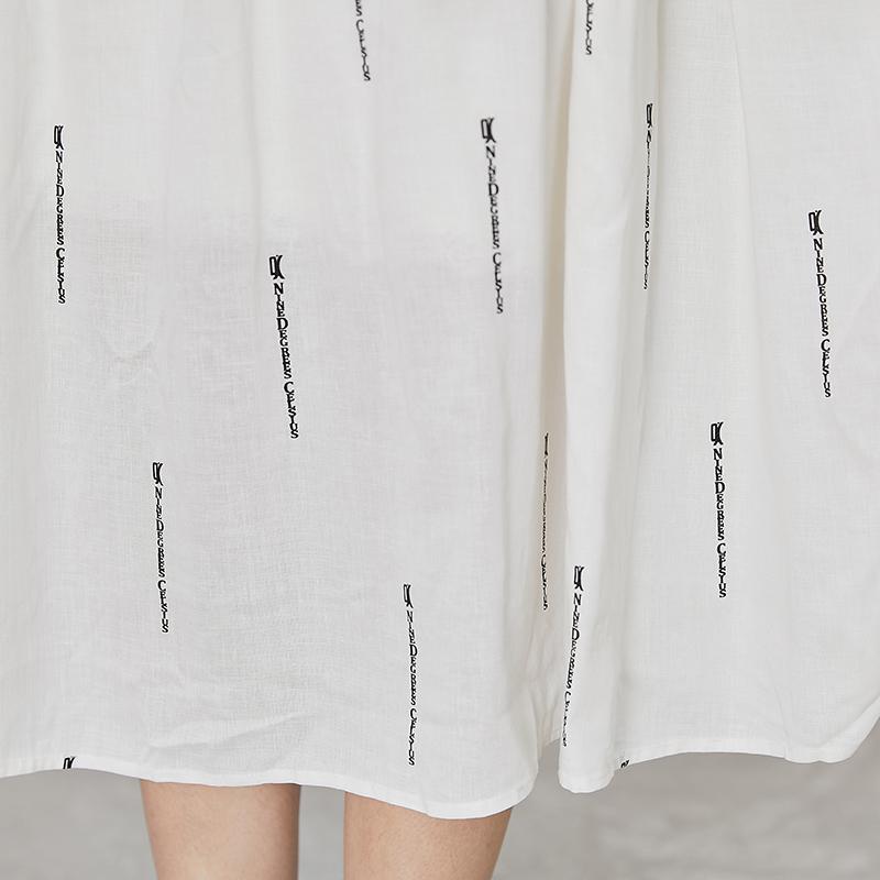 Letter Print Short Sleeve Casual Loose Dress