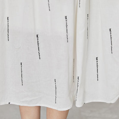 Letter Print Short Sleeve Casual Loose Dress