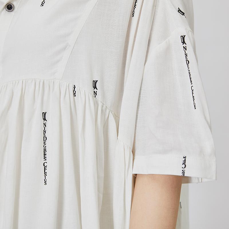 Letter Print Short Sleeve Casual Loose Dress