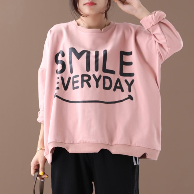 Letter Printed Long Sleeve Loose Sweatshirt