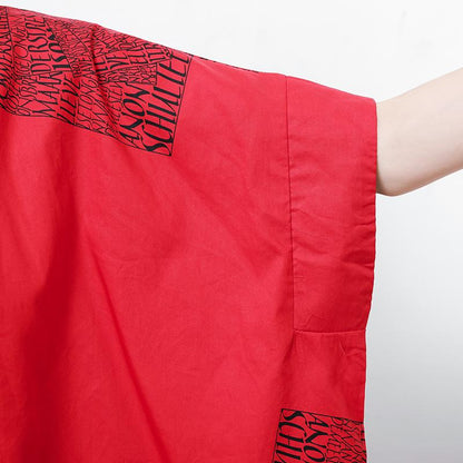 Letter Printed Personality Polo Collar T-Shirt