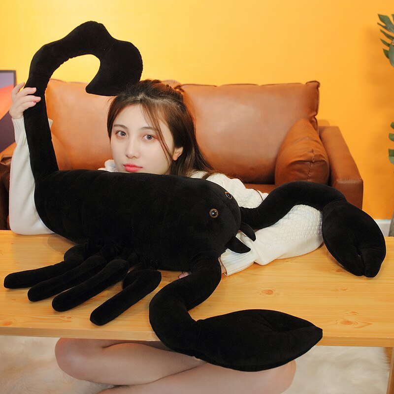 Lifelike Big Size Black Scorpion Plush Toys Simulation Pet Animal Creative Dolls Stuffed Toys for Christmas Birthday