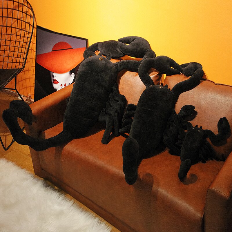 Lifelike Big Size Black Scorpion Plush Toys Simulation Pet Animal Creative Dolls Stuffed Toys for Christmas Birthday