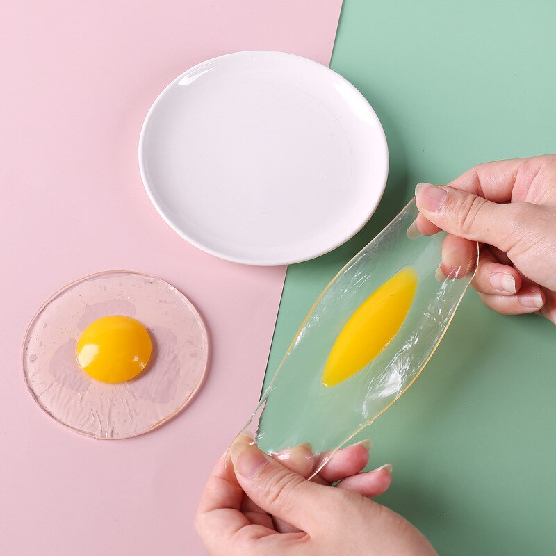 Lifelike / Imitation Egg Children's Soft Plastic Stretch Toy/ Poached Egg Kneading Music/ Fried Egg Children's Decompression Toy
