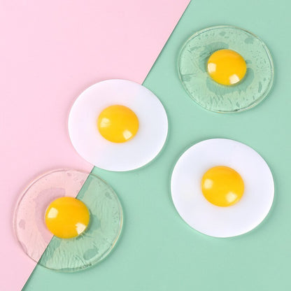 Lifelike / Imitation Egg Children's Soft Plastic Stretch Toy/ Poached Egg Kneading Music/ Fried Egg Children's Decompression Toy