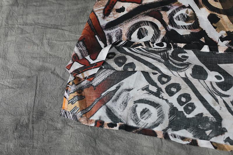 Linen Loose Summer Printing Casual Dress