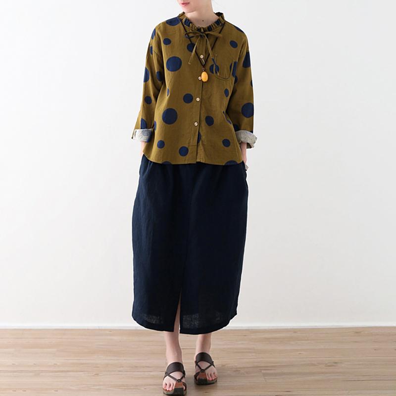 Linen Solid Cotton Linen Irregular Skirt