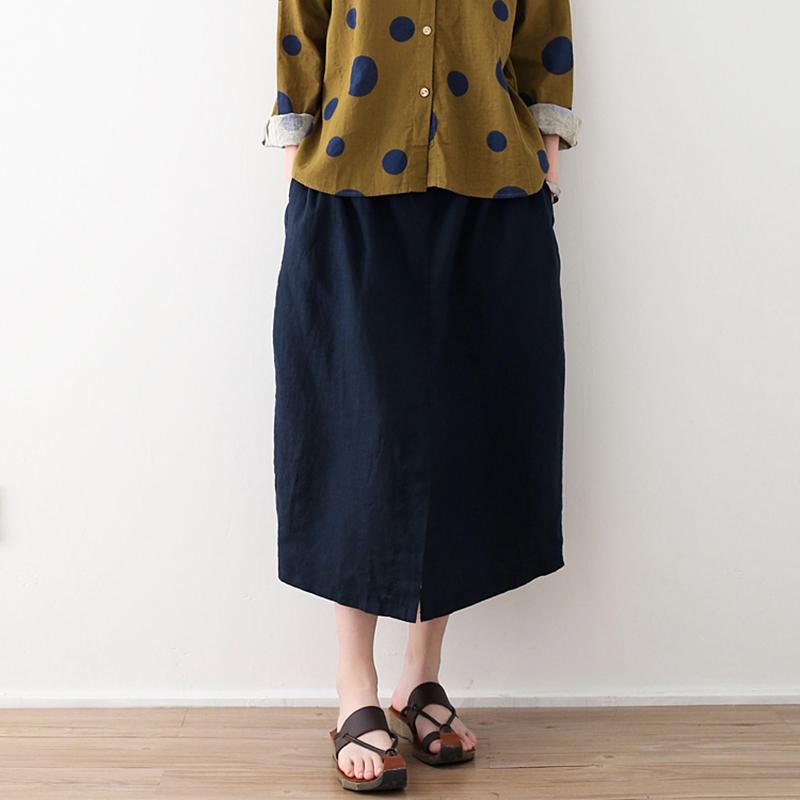 Linen Solid Cotton Linen Irregular Skirt