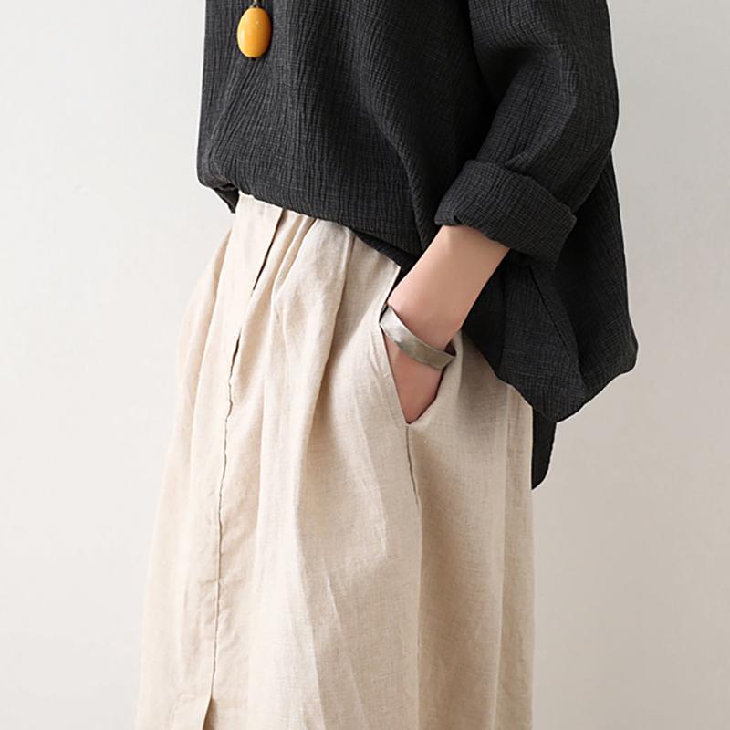 Linen Solid Cotton Linen Irregular Skirt