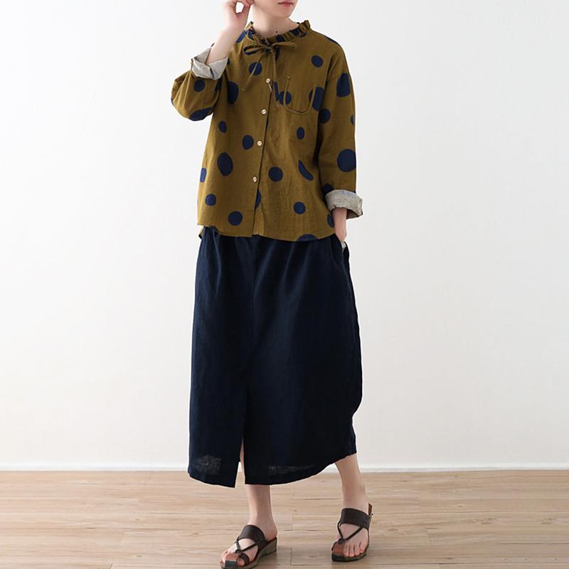 Linen Solid Cotton Linen Irregular Skirt