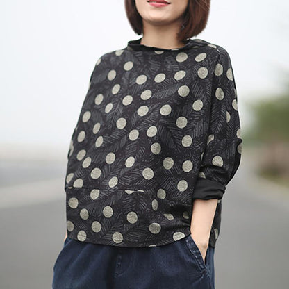Literary Casual Fish Leaf Loose Blouse