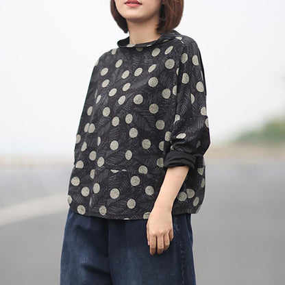 Literary Casual Fish Leaf Loose Blouse