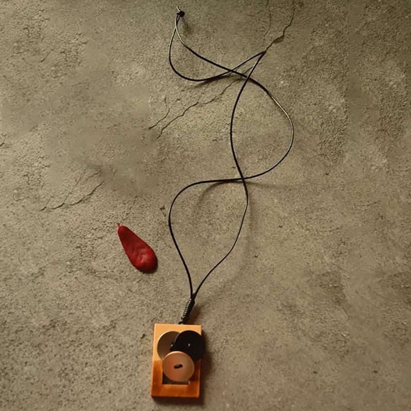 Literary Geometric Round Square Long Necklace