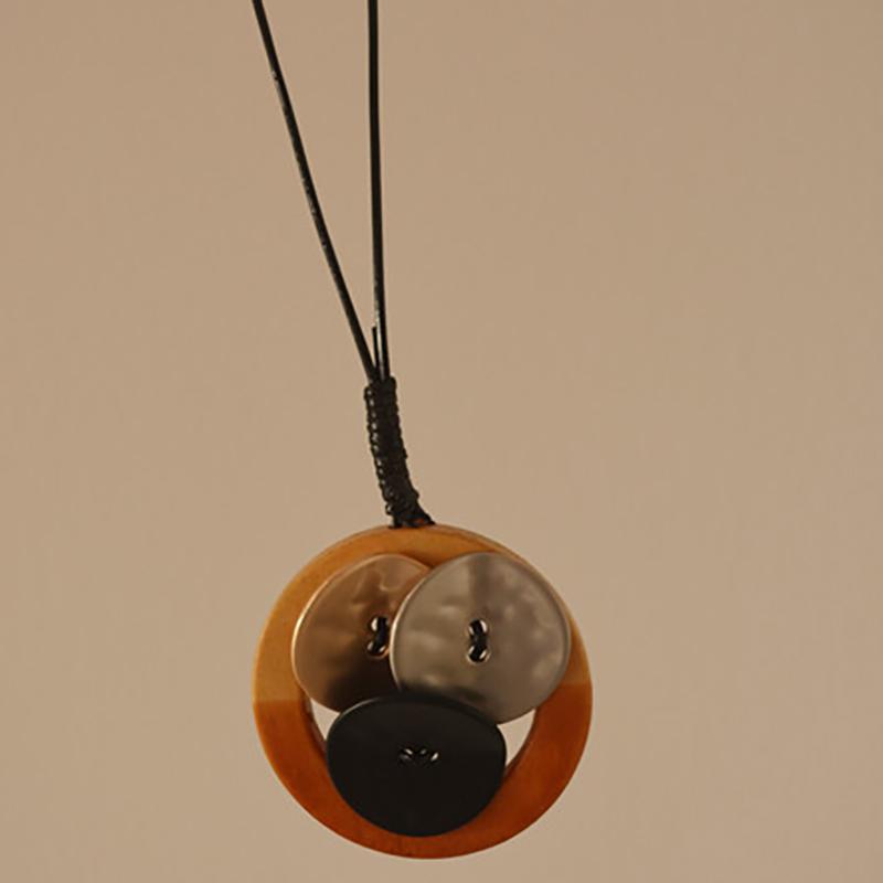 Literary Geometric Round Square Long Necklace