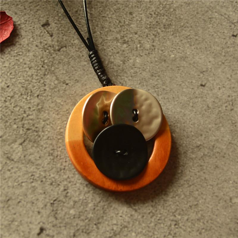 Literary Geometric Round Square Long Necklace
