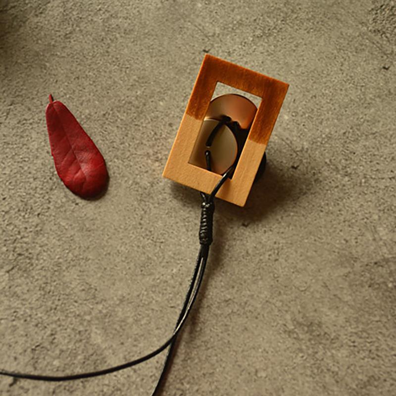 Literary Geometric Round Square Long Necklace