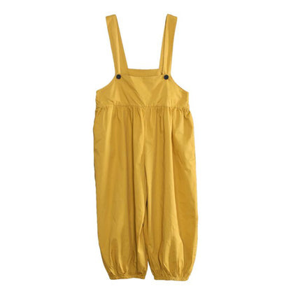 Literary Loose Pleated Bloomers Casual Jumpsuit