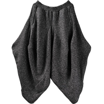Literary Loose Solid Color Thick Bloom Pants