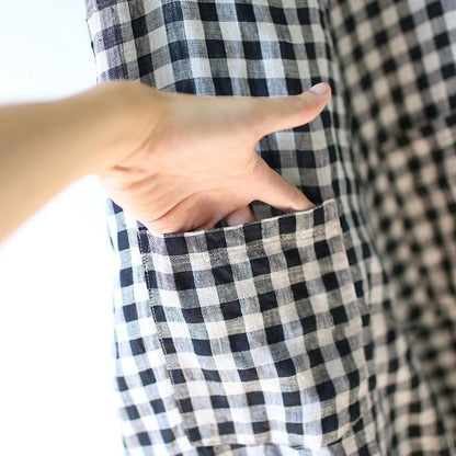 Literary Plaid Loose Casual Wide Leg Overalls