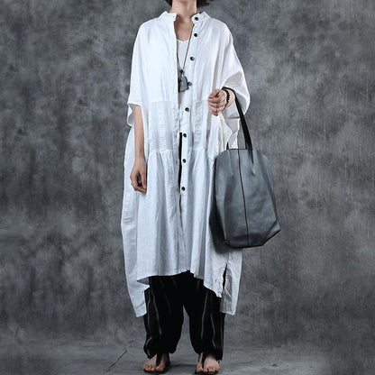 Literary Single Breasted Loose Shirt For Women