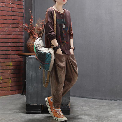 Long Sleeve Cartoon Casual Knitting Shirt