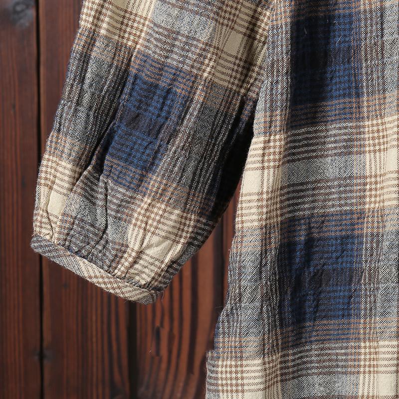 Long Sleeves Women Autumn Spring Plaid Dress