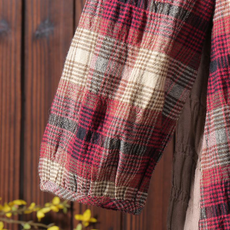 Long Sleeves Women Autumn Spring Plaid Dress